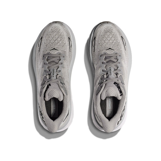 HOKA Clifton 9 Gray & Black Cushioned Running Shoes