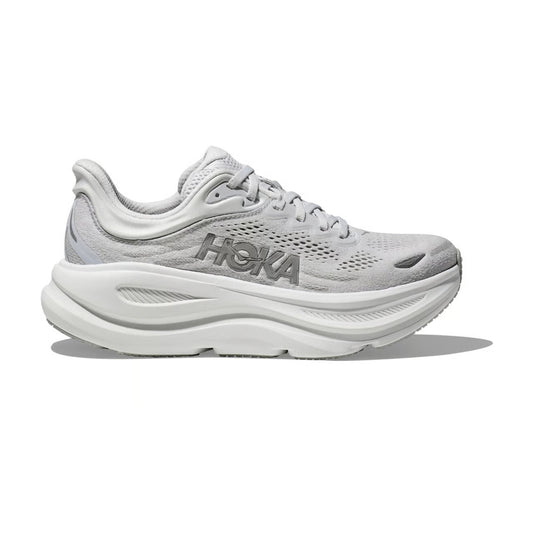 HOKA Bondi 9 Silver Cushioned Running Shoes
