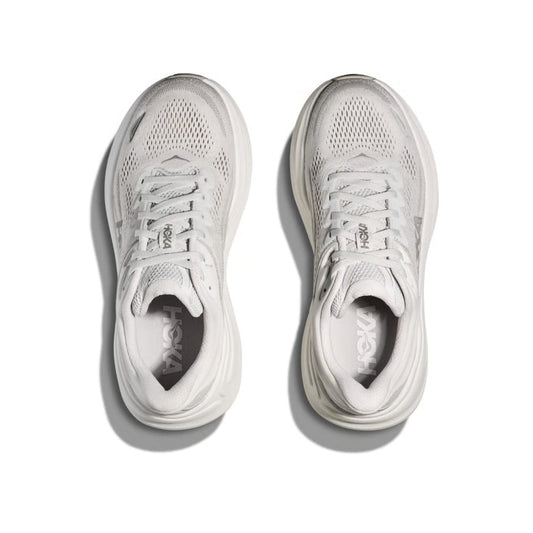 HOKA Bondi 9 Silver Cushioned Running Shoes