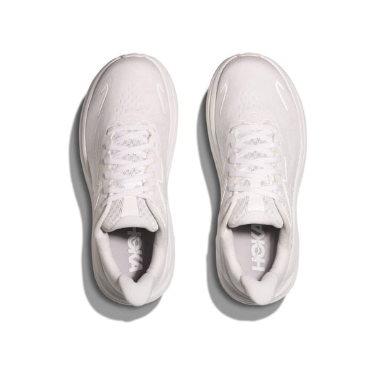 HOKA Clifton 10 Triple White Cushioned Running Shoes