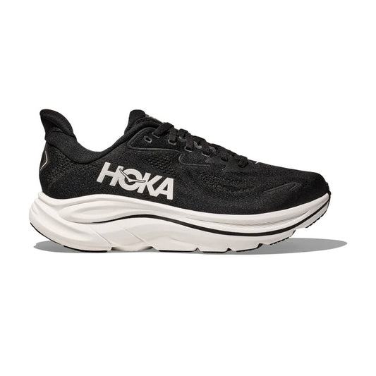 HOKA Clifton 10 Black & White Cushioned Running Shoes