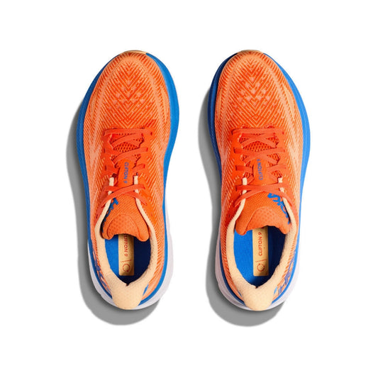 HOKA Clifton 9 Vibrant Orange Cushioned Running Shoes