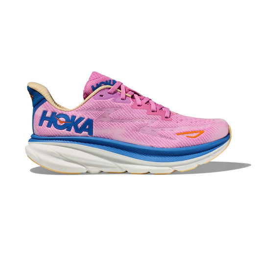 HOKA Clifton 9 Pink & Blue Cushioned Running Shoes