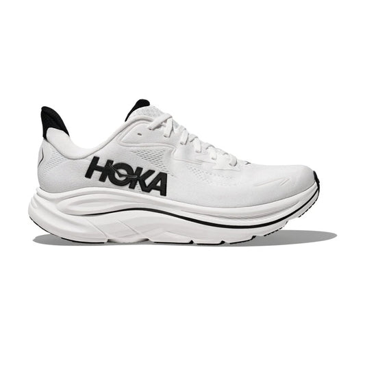 HOKA Clifton 10 White & Black Cushioned Running Shoes
