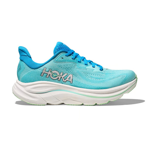 HOKA Clifton 10 Turquoise Blue Cushioned Running Shoes