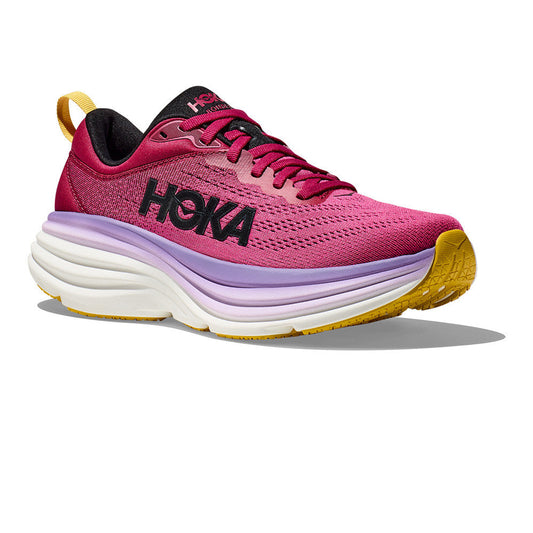 HOKA Bondi 8 Burgundy Cushioned Running Shoes
